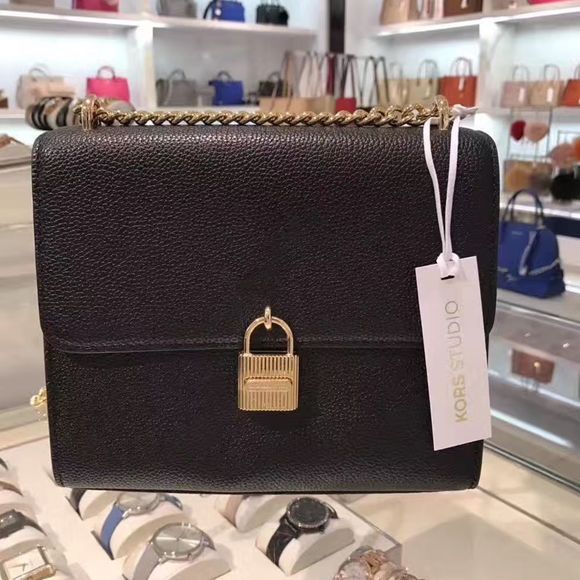 NWT Michael kors studioMessenger Mercer Large Black Leather Cross Body Bag - Picture 1 of 8